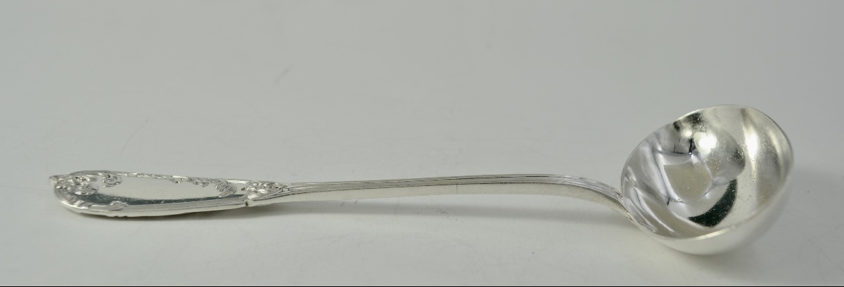 Silver Sauce Spoon, France, Circa 1900-photo-8