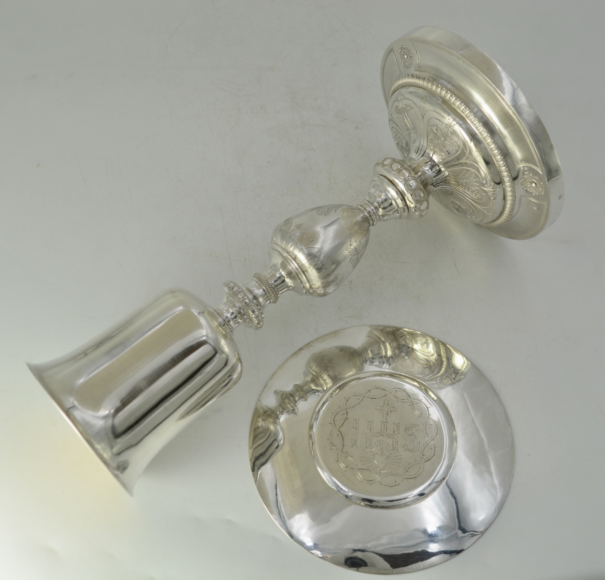 Calice et patene en argent France XIXe siecle . -photo-4