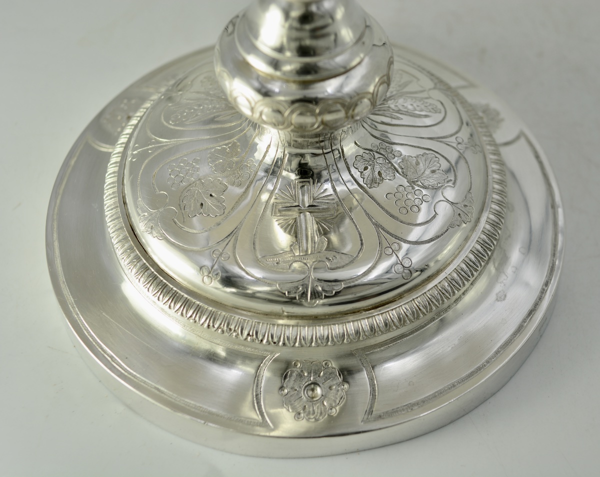Calice et patene en argent France XIXe siecle . -photo-8