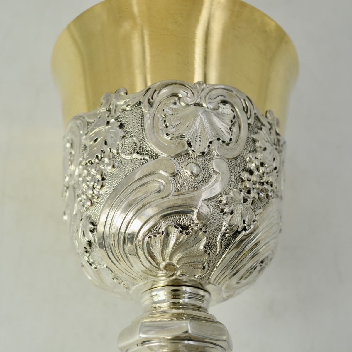 Silver And Vermeil Chalice And Paten, France, 18th Century -photo-6