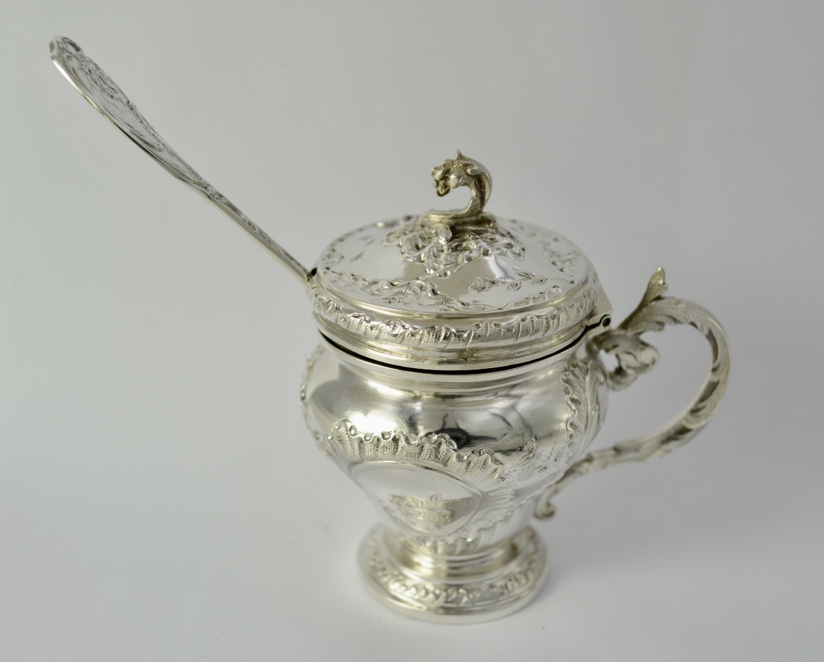 Silver Mustard Pot, France, Late 19th Century. -photo-2