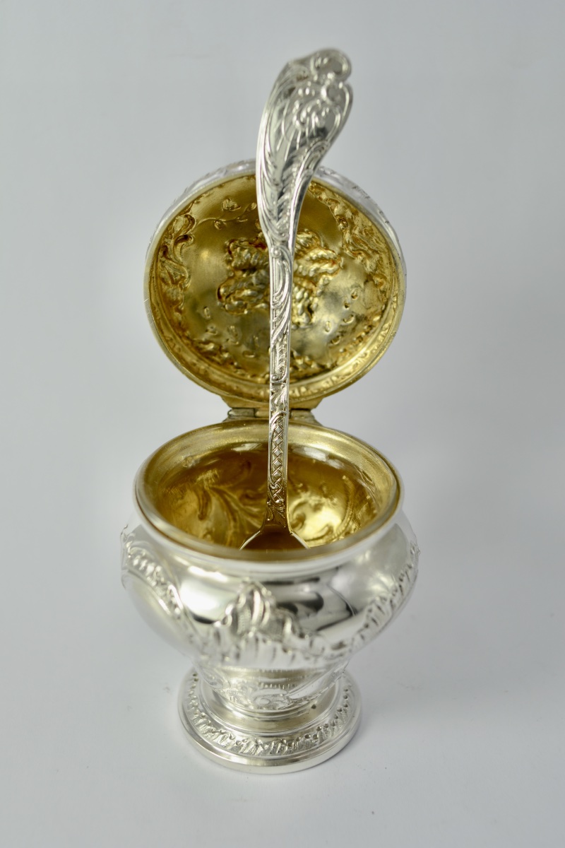 Silver Mustard Pot, France, Late 19th Century. -photo-2