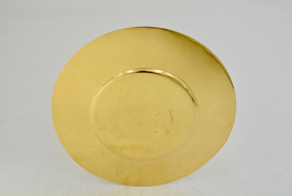 Gilded Silver Paten For A Large Chalice. -photo-2