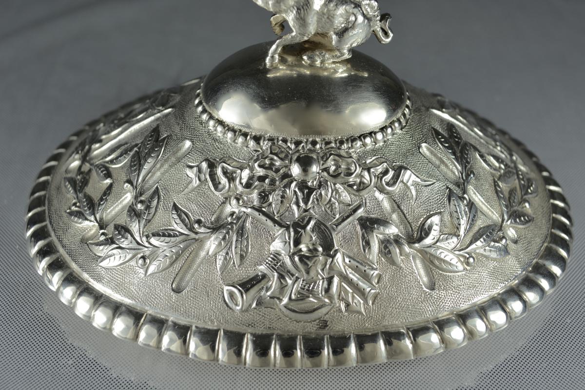 Indoor Terrine In Silver Crystal Blue France XIX-photo-4