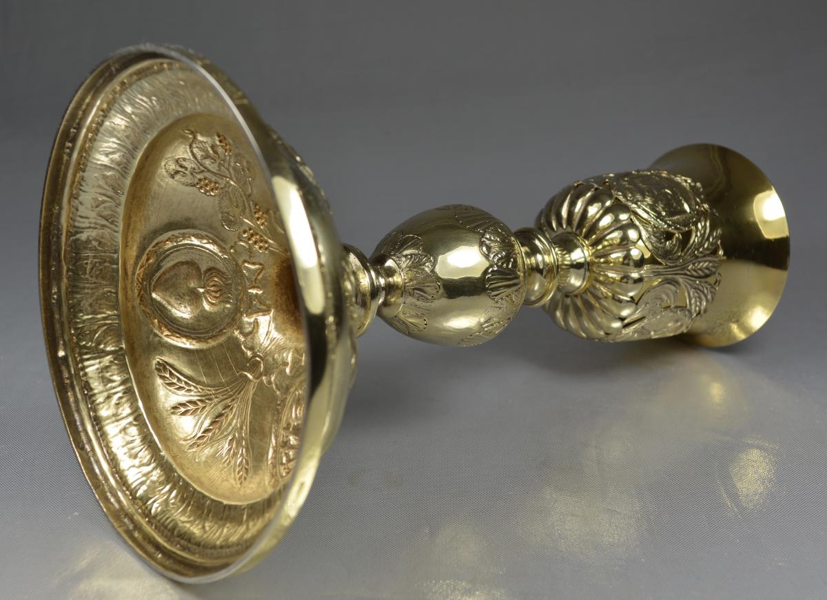 Calice Et Patène En Argent Doré, France (1819-1838)-photo-2