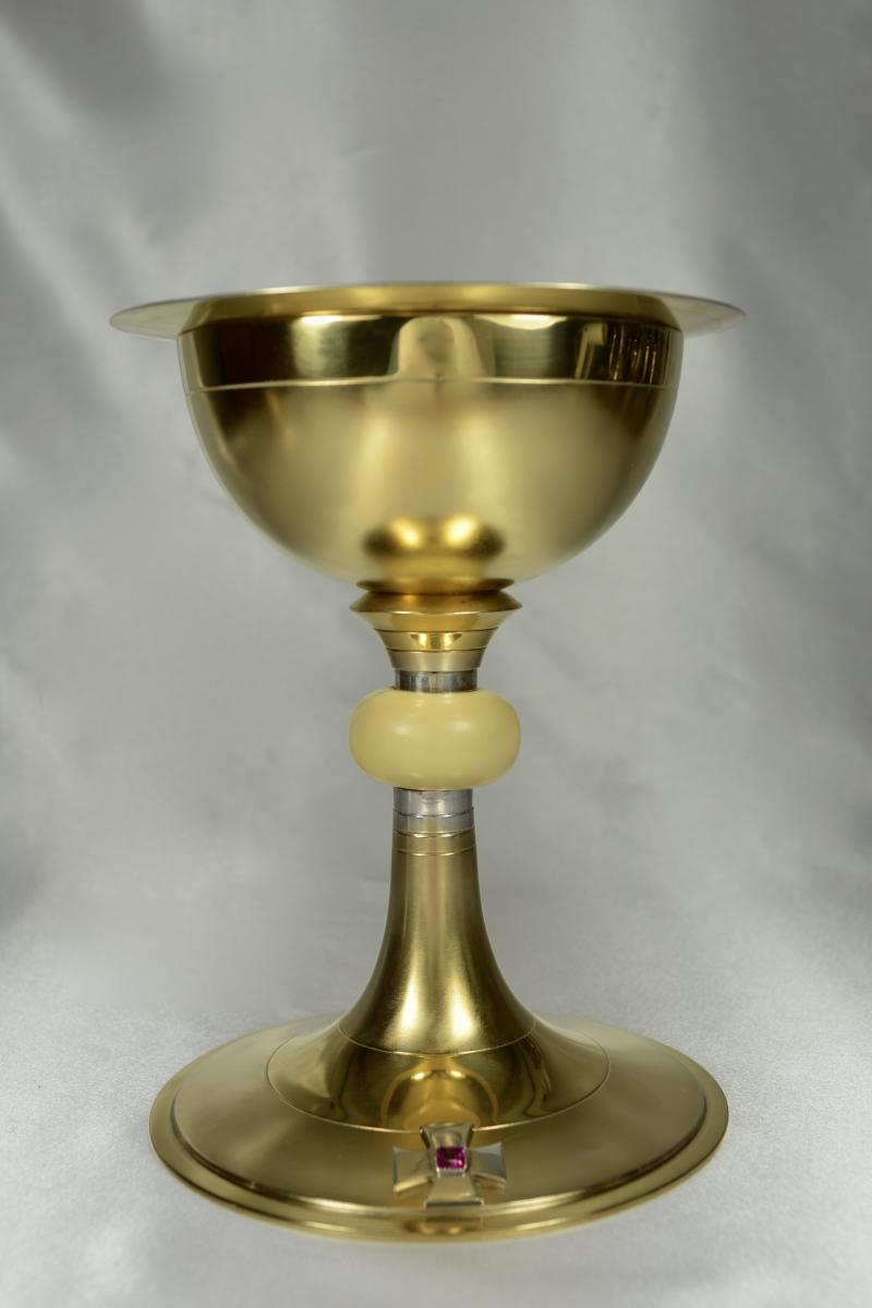Chalice And Paten In Silver And Vermeil, Foreign Work Debut 20th Century-photo-2