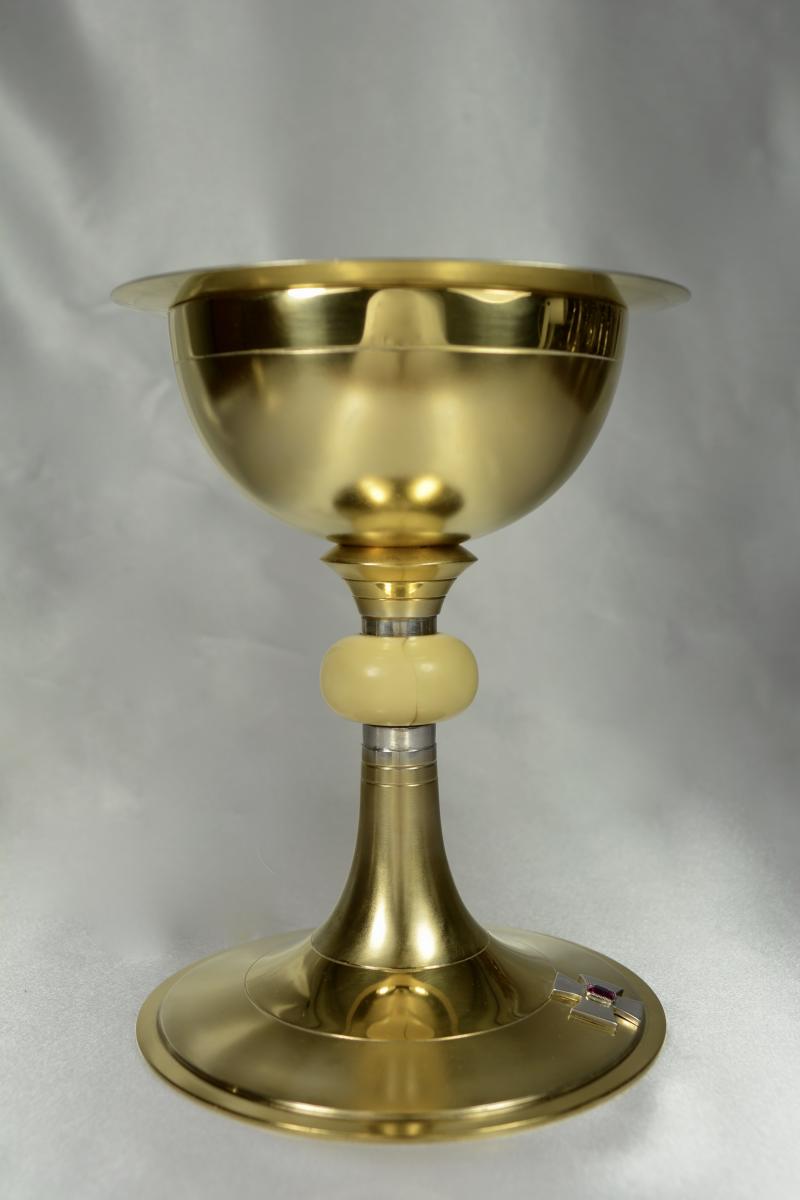 Chalice And Paten In Silver And Vermeil, Foreign Work Debut 20th Century-photo-3
