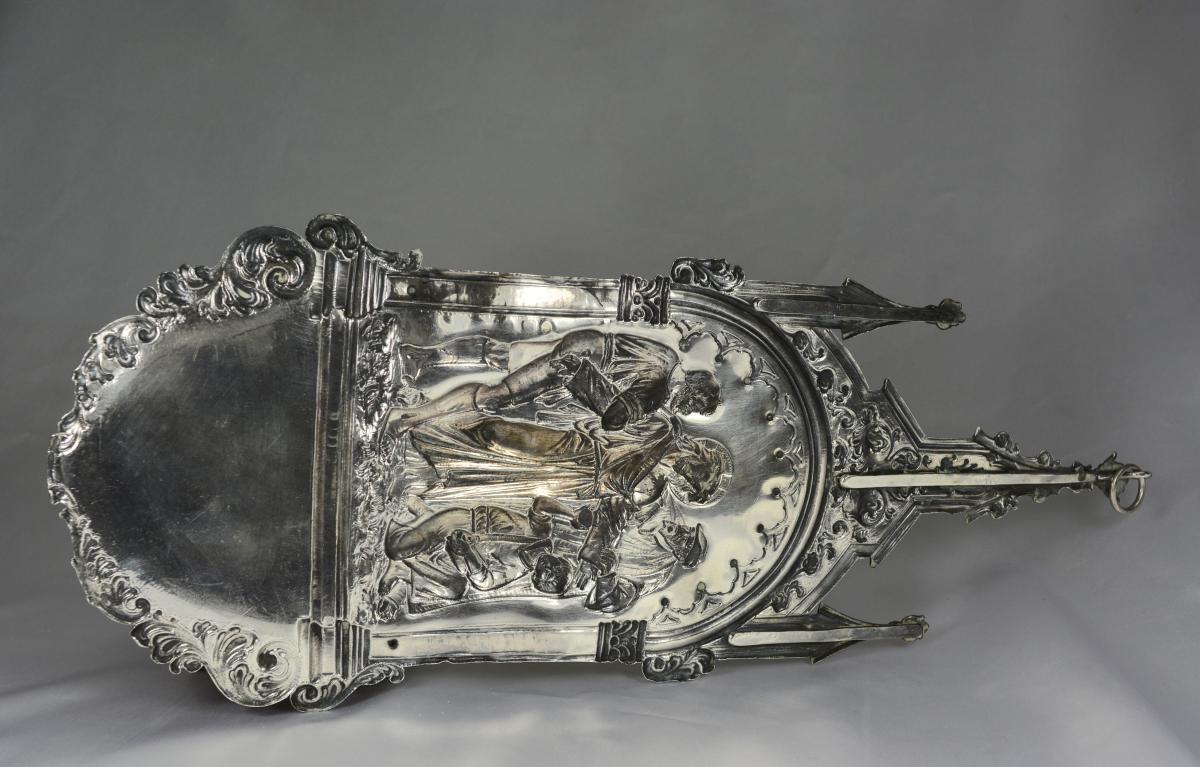 Bénitier d'Applique En Argent, XIXème Siècle Hauteur 54 Cm -photo-1