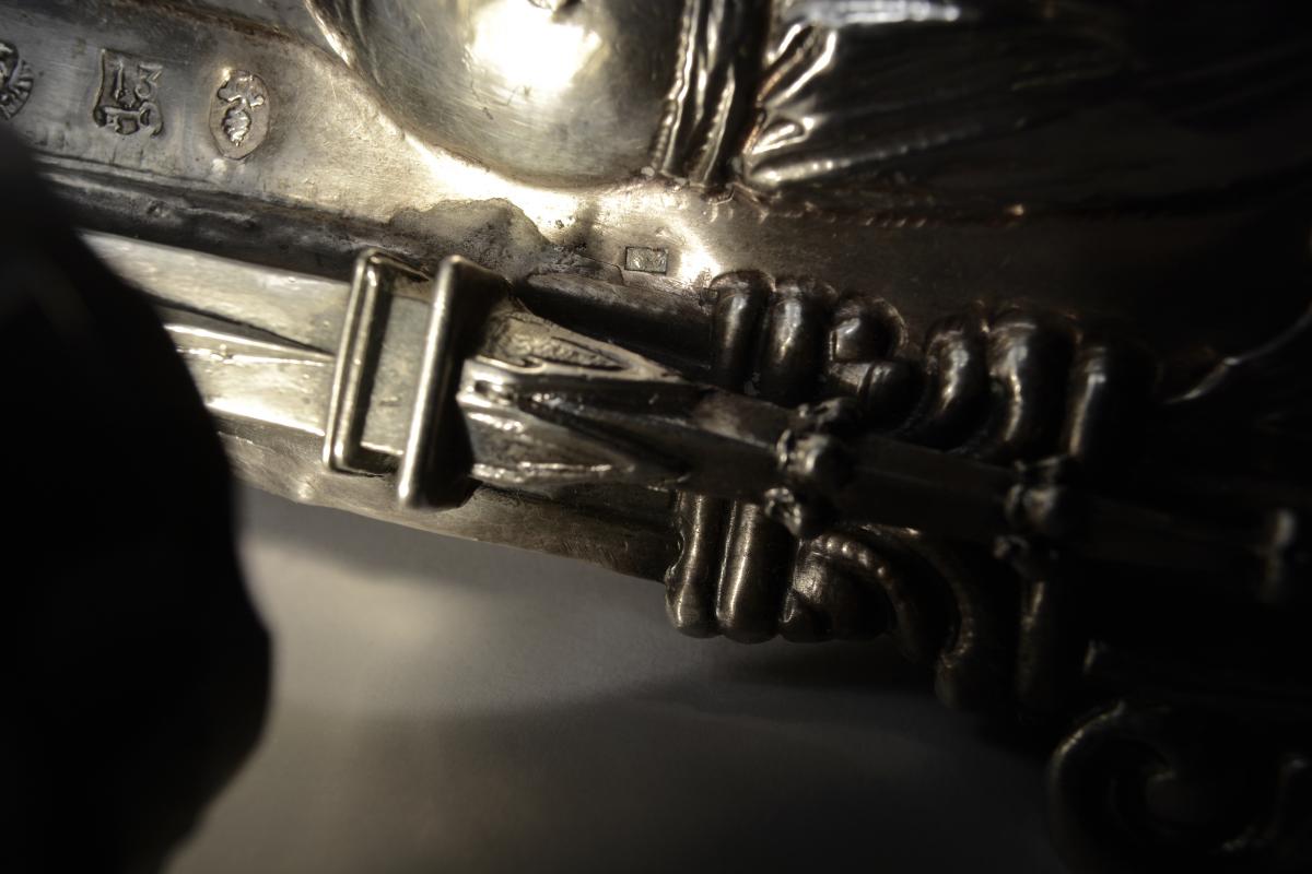 Bénitier d'Applique En Argent, XIXème Siècle Hauteur 54 Cm -photo-6