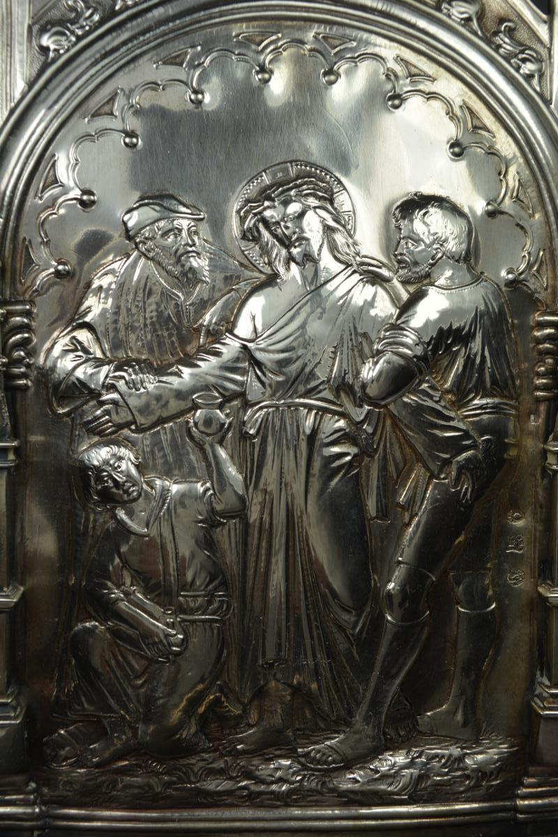 Bénitier d'Applique En Argent, XIXème Siècle Hauteur 54 Cm -photo-7