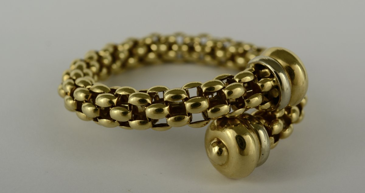 Gold Bracelet Semi-rigid 18k -photo-3