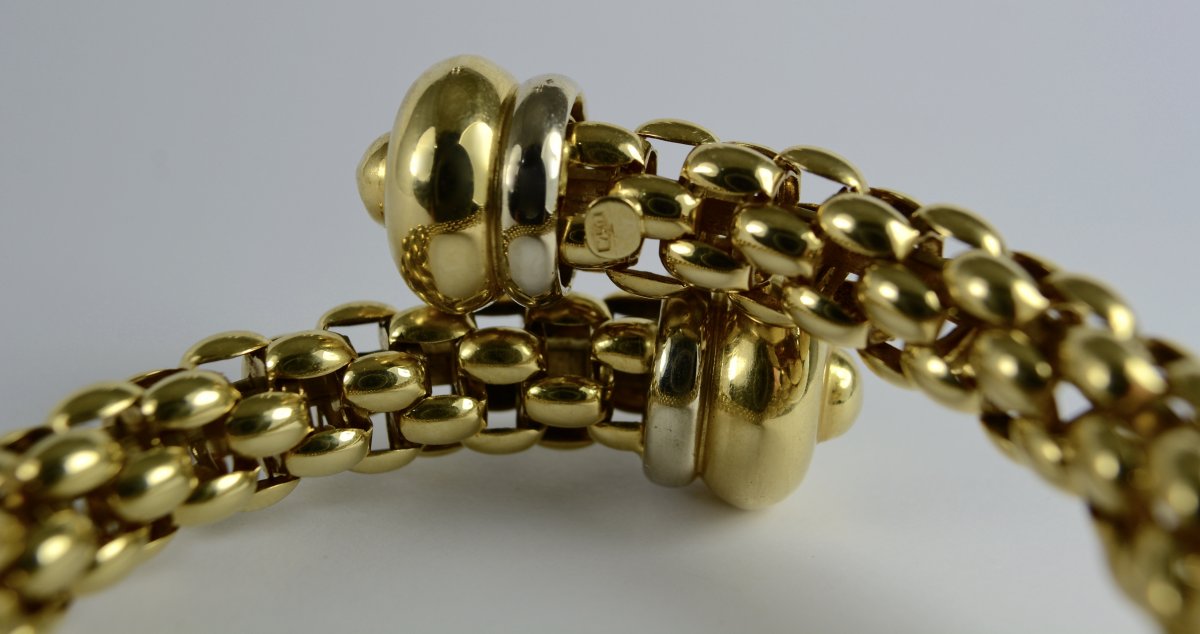 Gold Bracelet Semi-rigid 18k -photo-4