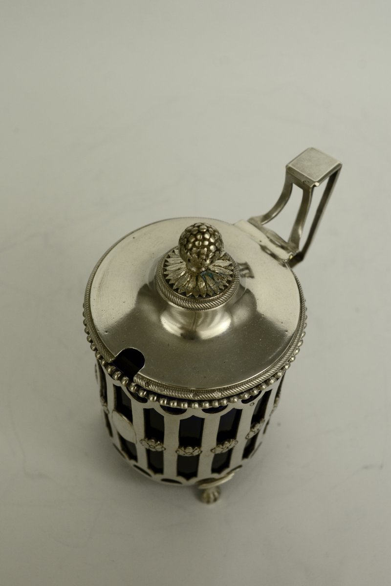 Mustard In Silver And Blue Crystal, France 1789-photo-3