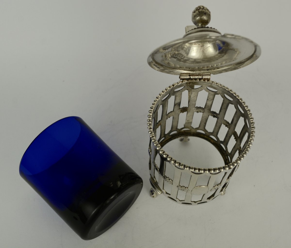 Mustard In Silver And Blue Crystal, France 1789-photo-1