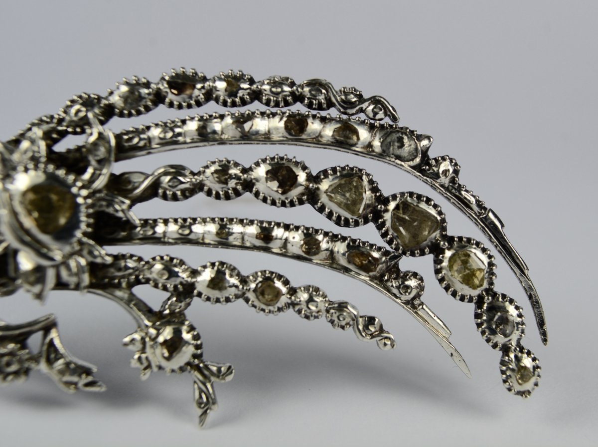 Broche En Argent Et Diamants,  XVIIIe Siècle -photo-3