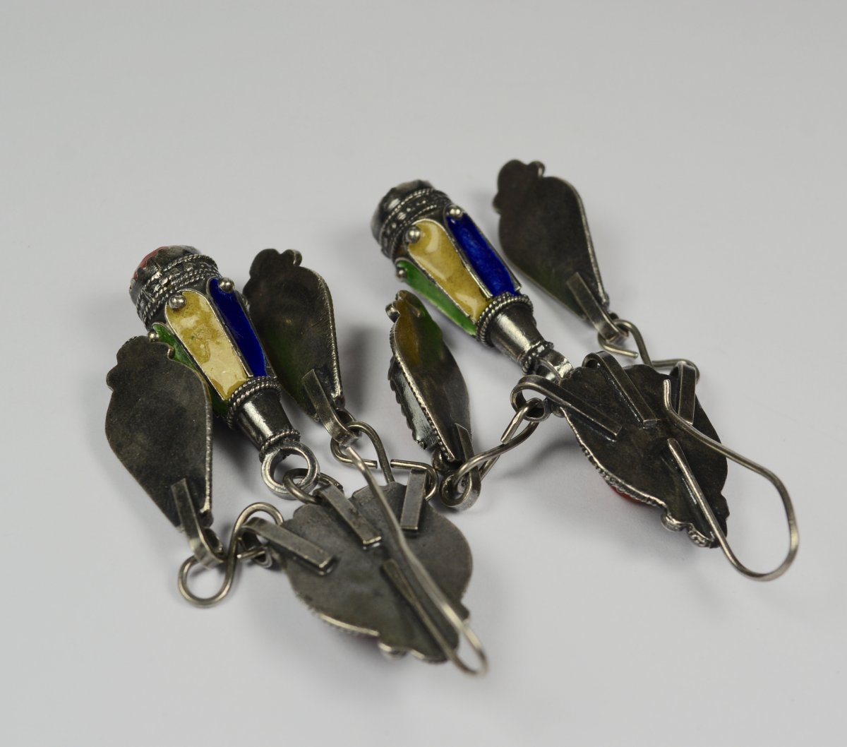 Paire De Boucles d'Oreilles En Argent, Bijoux Ethniques -photo-3