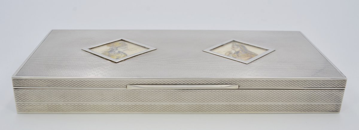 Silver Box And Medallions, India Circa 1900-photo-2