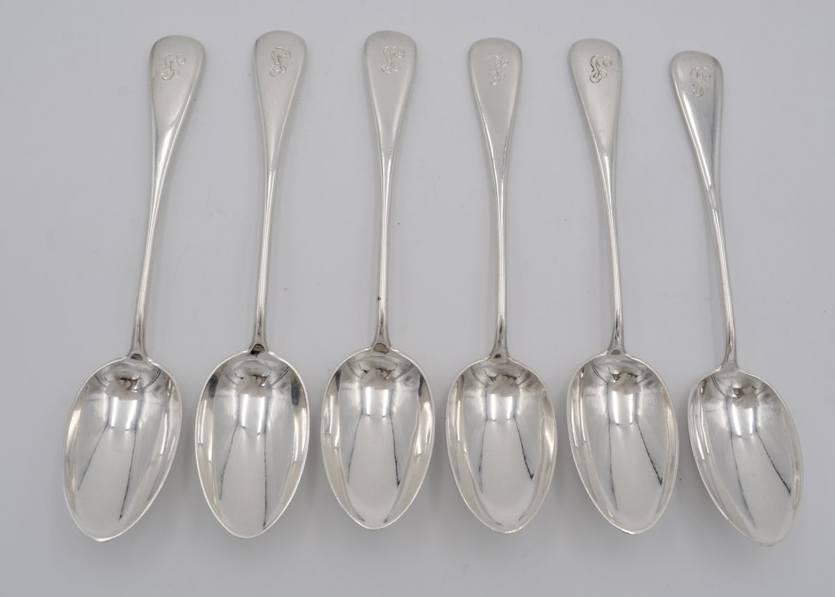 Fabergé Russia. Six Russian Silver Spoons, Moscow 1907-1917 