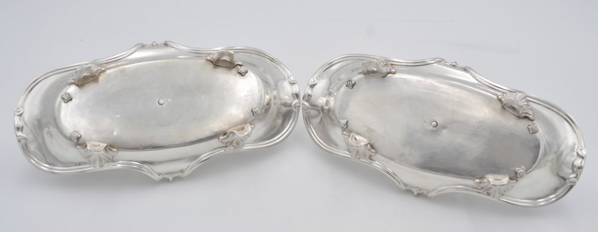 Pair Of Double Salt Shakers In Silver And Crystal France 1850-photo-6