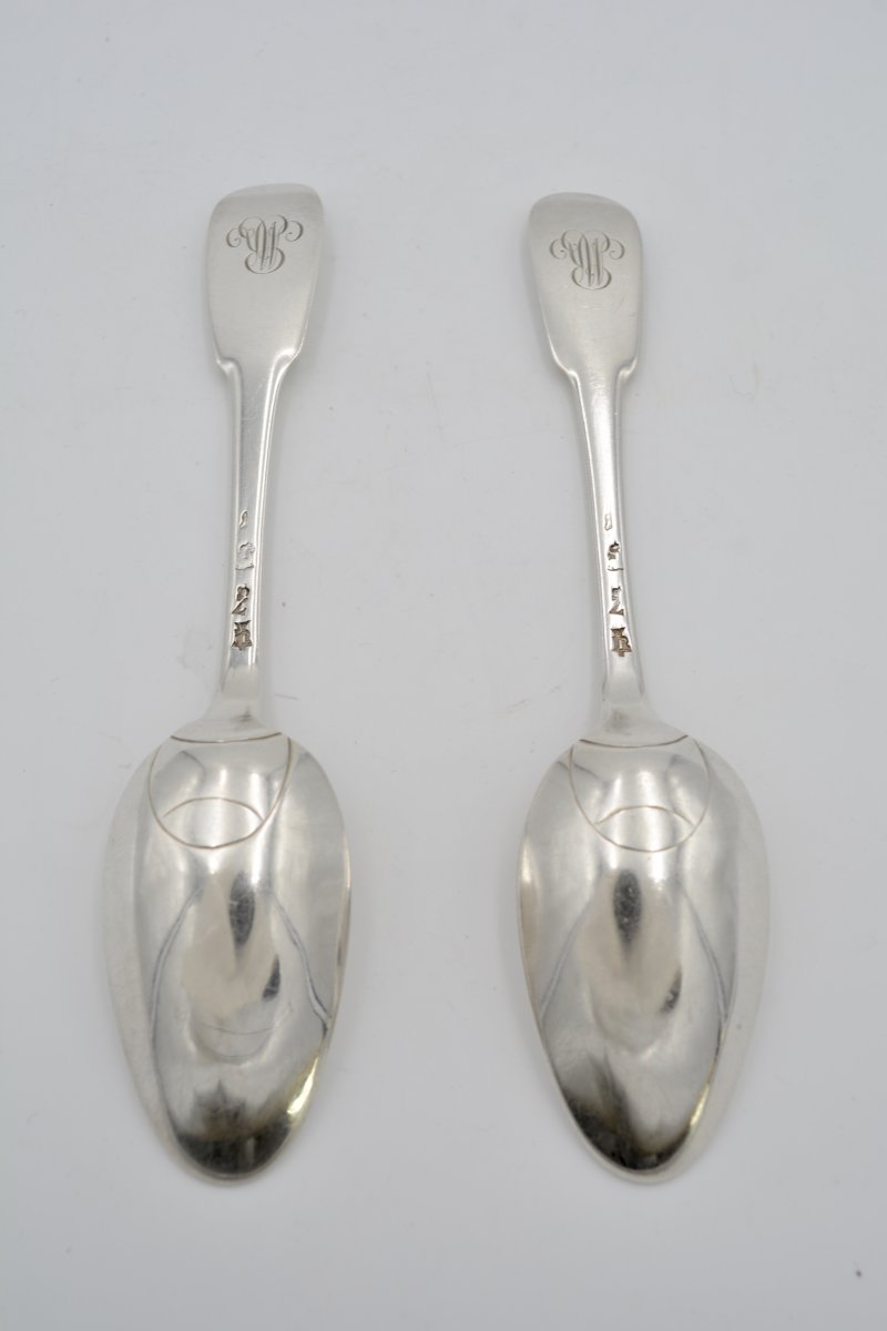 Pair Of Silver Spoons, Grenoble Around 1884-1889-photo-4