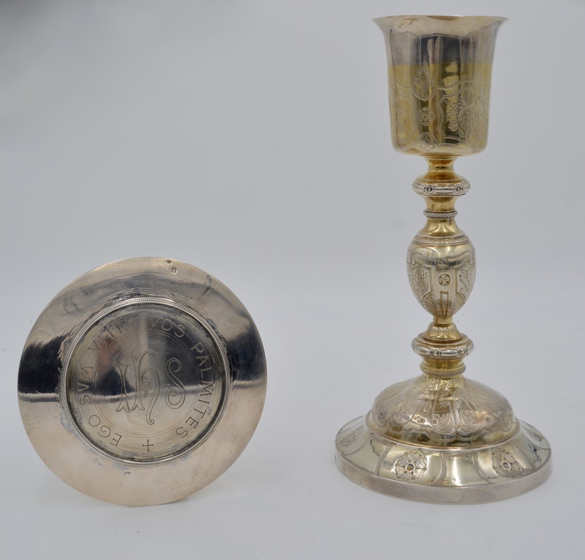 Chalice In Golden Silver And Paten In Silver, France Beginning Of XIXth Century-photo-3