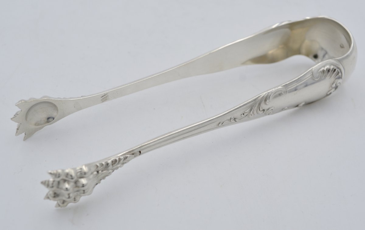 Sugar Tongs In Silver, Louis Philippe Period-photo-2