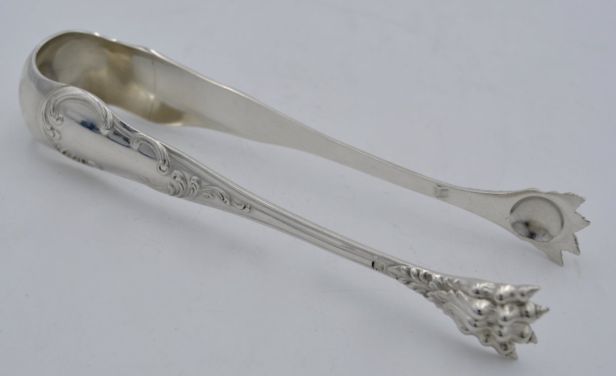 Sugar Tongs In Silver, Louis Philippe Period-photo-3