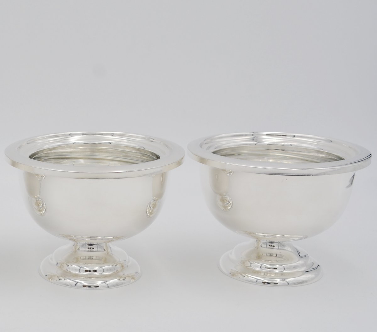 Pair Of Cups In Silver And Glass, Italy Around 1970 By Cacchions Fratelli-photo-4