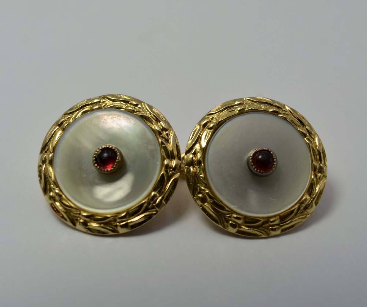 Gold Cufflinks, France XIXth Century-photo-3