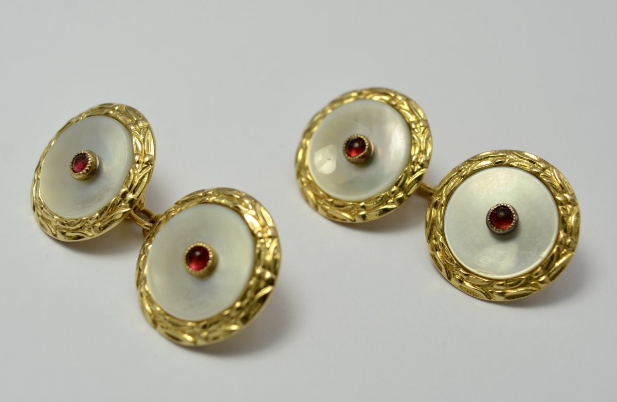 Gold Cufflinks, France XIXth Century-photo-4