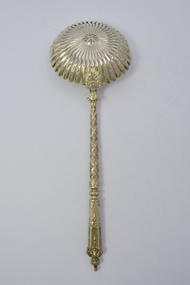 Silver Sprinkle Spoon, France By Gabert Henry (1882-1901)-photo-2