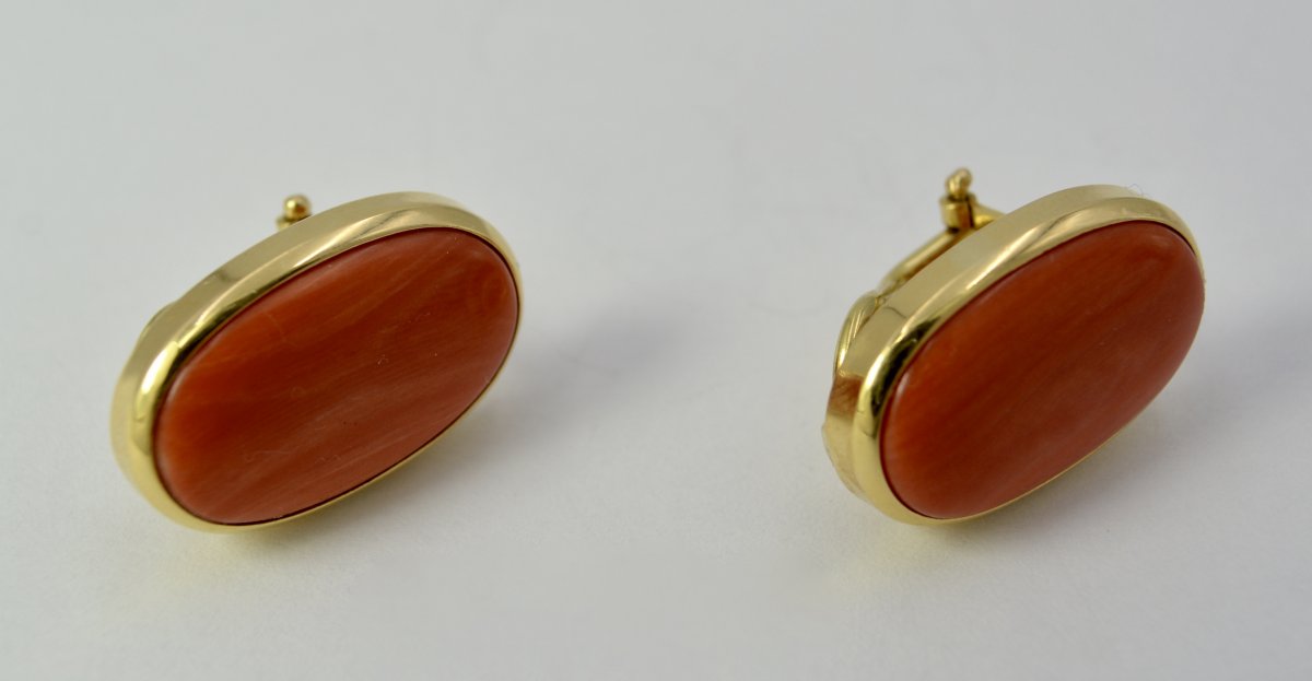 Gold And Coral Earrings-photo-2