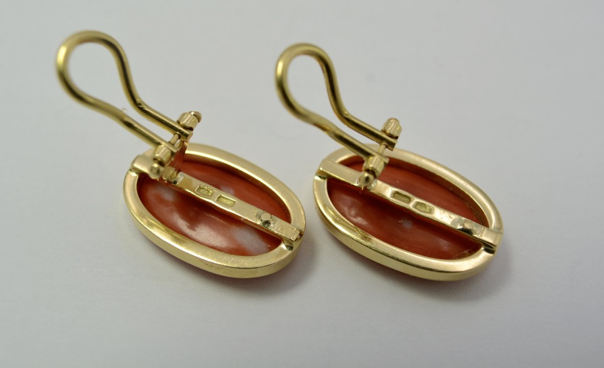 Gold And Coral Earrings-photo-4