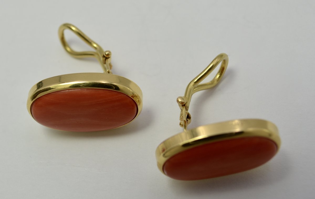 Gold And Coral Earrings-photo-2