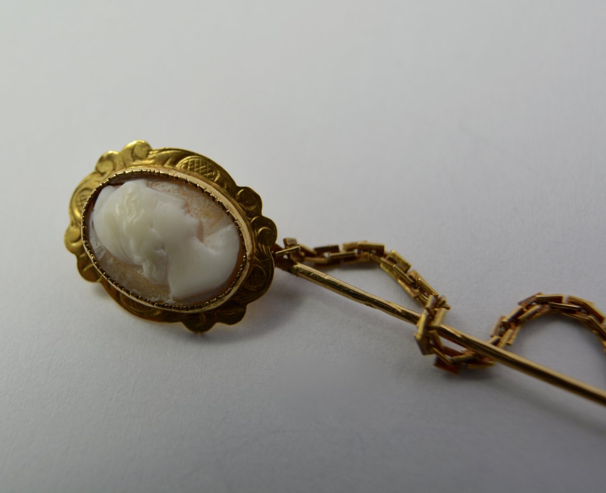 Double Pin In Gold, Cameo End Of The Eighteenth Century-photo-4