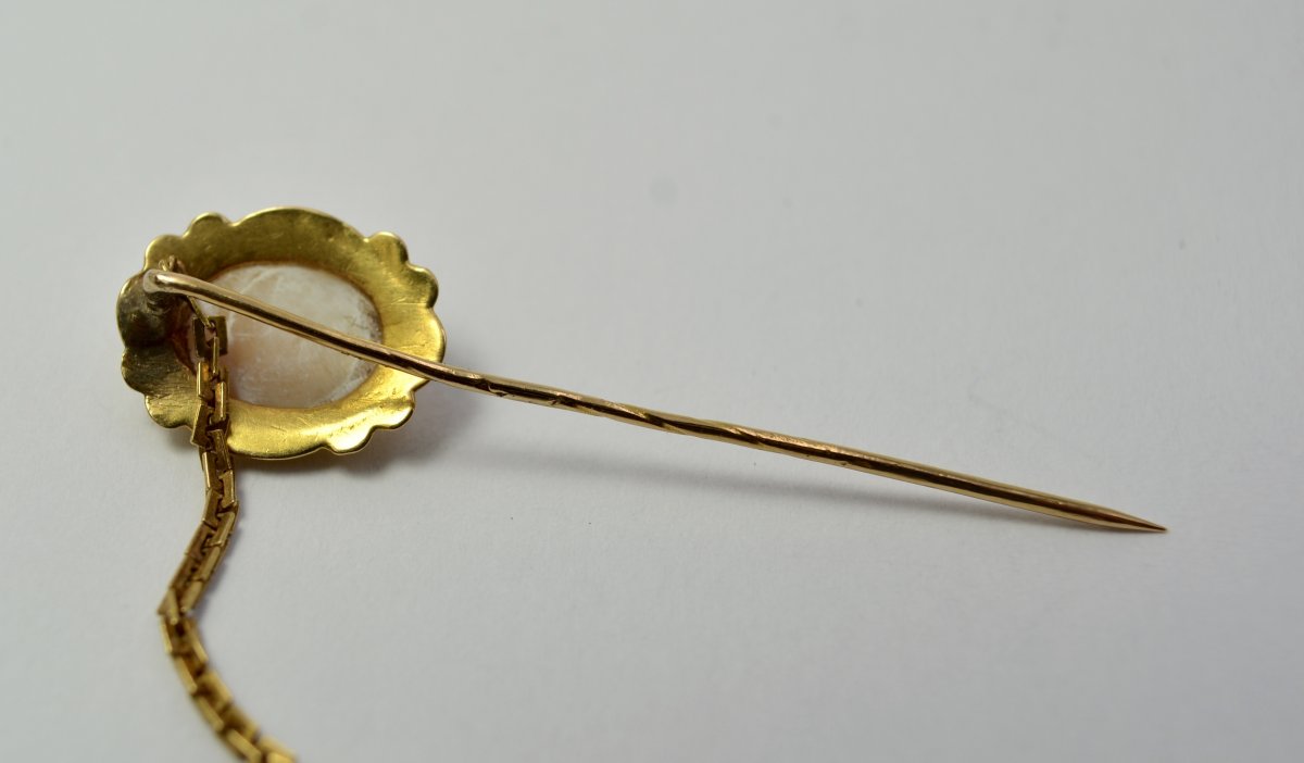 Double Pin In Gold, Cameo End Of The Eighteenth Century-photo-1