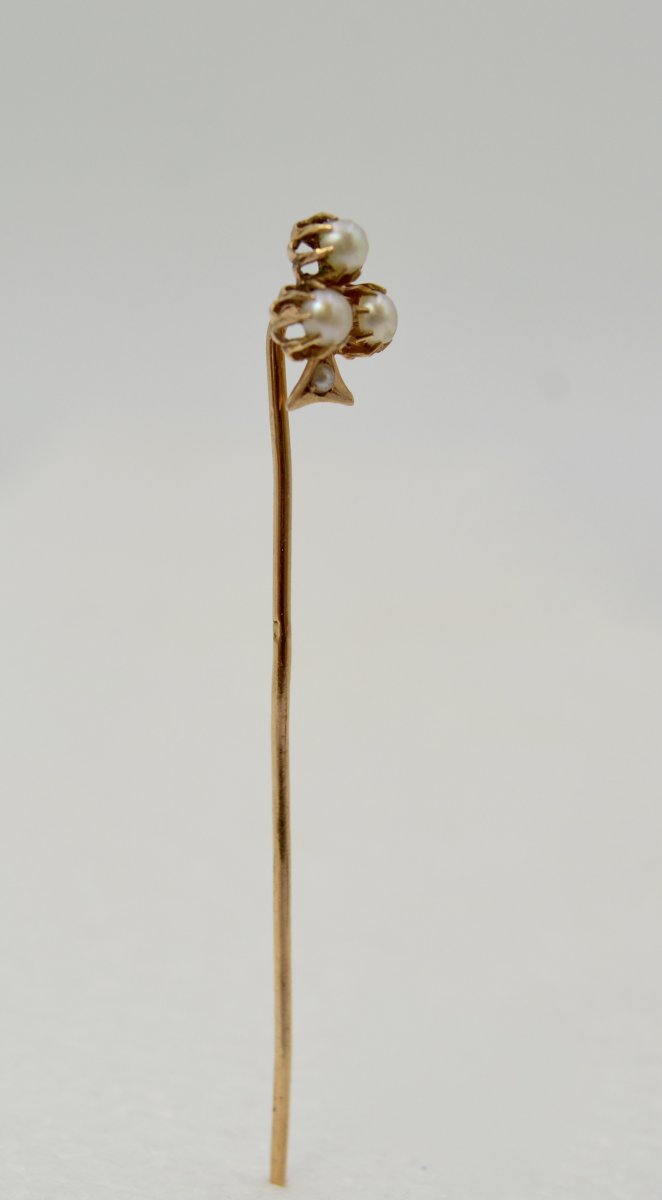 Pin In Solid Gold And Three Pearls France XIXth Century-photo-2