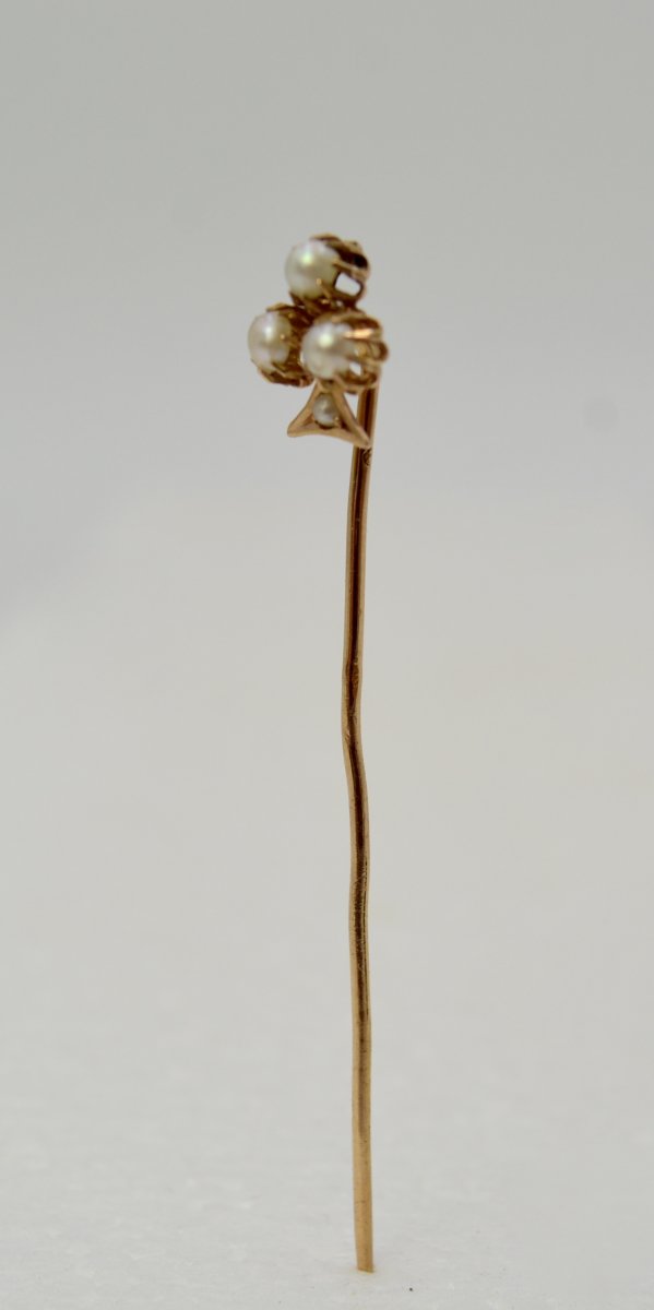 Pin In Solid Gold And Three Pearls France XIXth Century-photo-3
