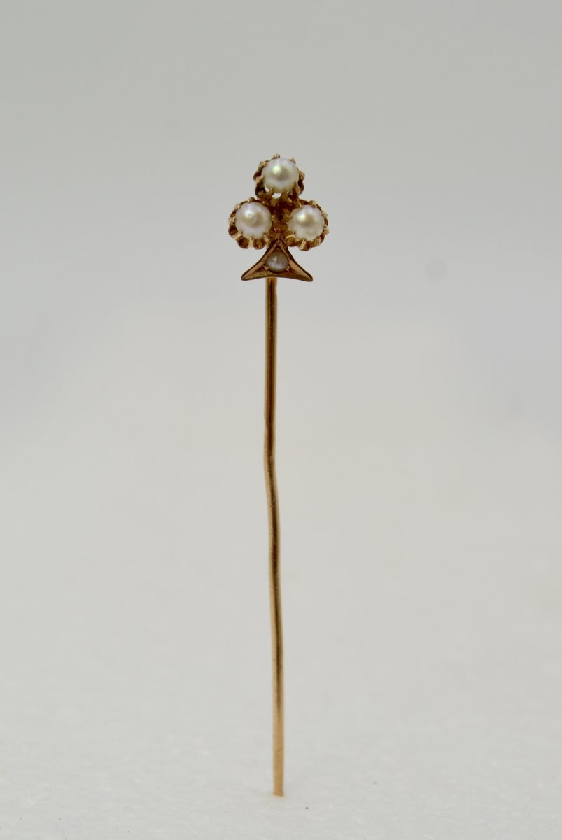 Pin In Solid Gold And Three Pearls France XIXth Century