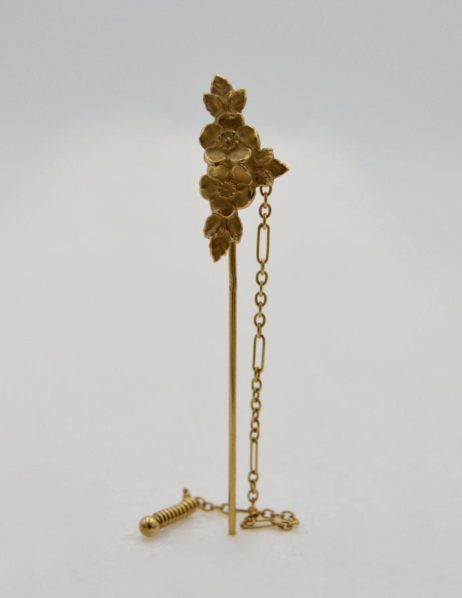 Gold Pin, Bouquet, France Nineteenth Century-photo-3