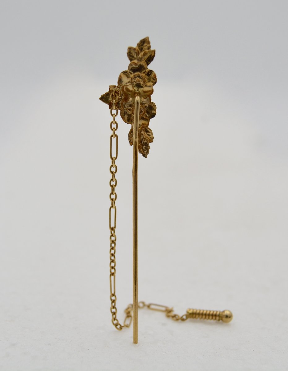 Gold Pin, Bouquet, France Nineteenth Century-photo-4
