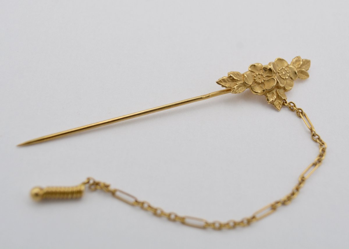 Gold Pin, Bouquet, France Nineteenth Century-photo-1