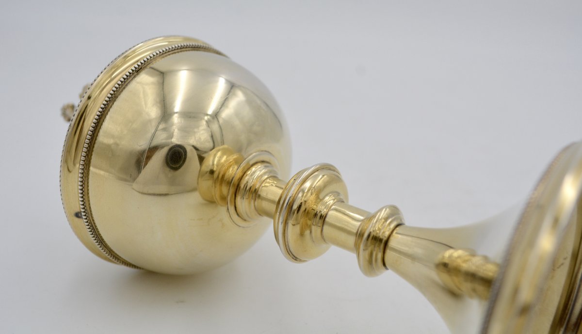 Ciboire De Voyage En Argent Doré, France Par Demarquet Frères, Vers 1900-photo-4