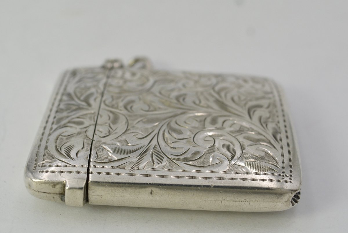 English Silver Matchbox / Pyrogen Circa 1920-photo-1