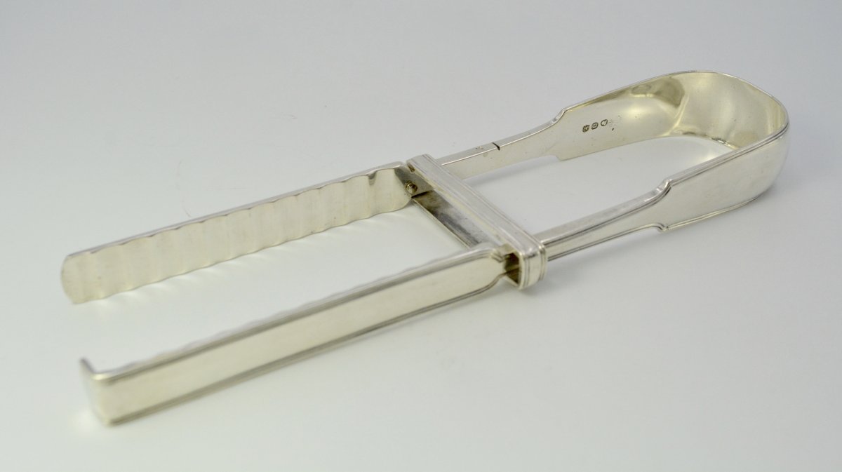 Asparagus Tongs In Silver, United Kingdom Circa 1815-photo-3