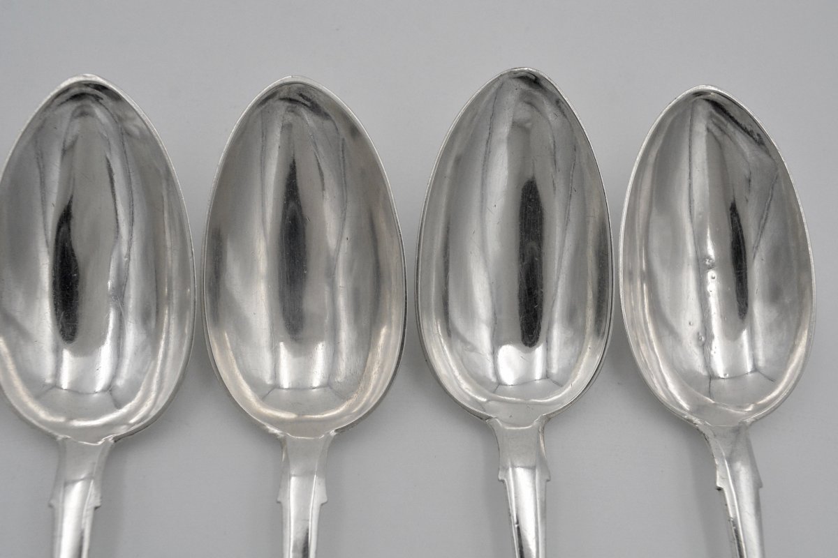 Russia. Eight Silver Table Spoons Around 1900-photo-2