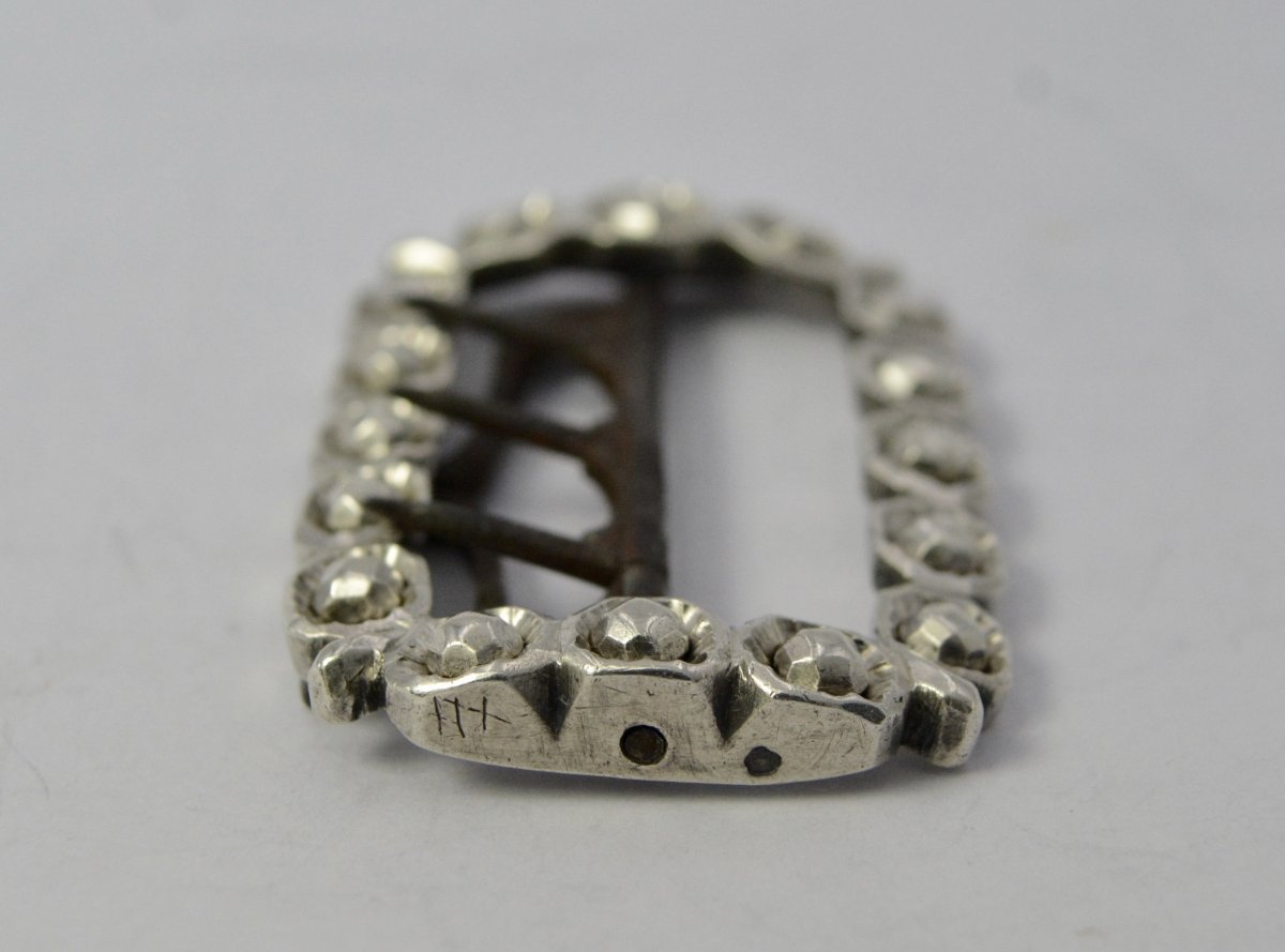 Silver Shoe Buckle, Eighteenth Century Period Circa 1788 Paris-photo-3