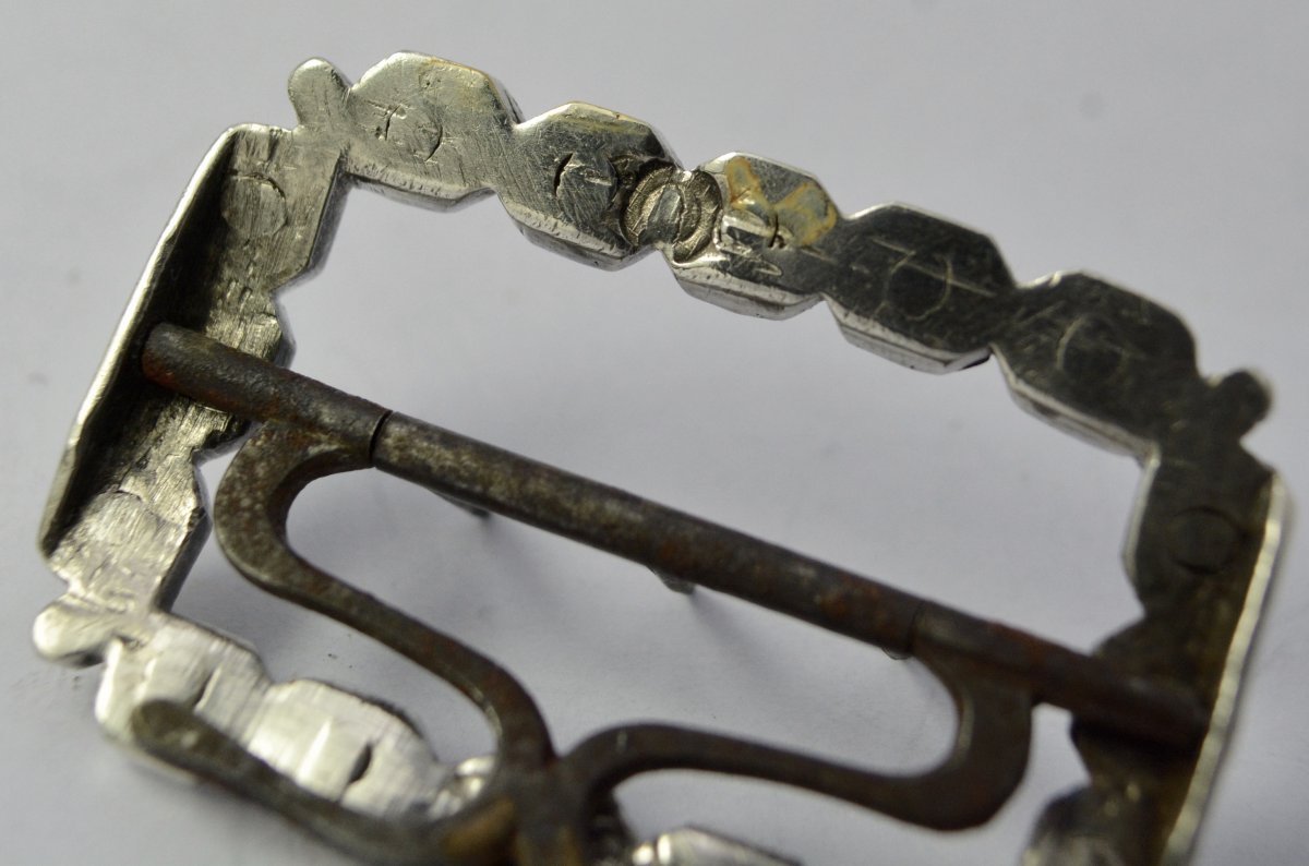 Silver Shoe Buckle, Eighteenth Century Period Circa 1788 Paris-photo-4
