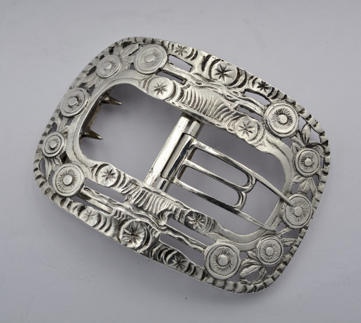 19th Century Silver Belt Buckle-photo-2