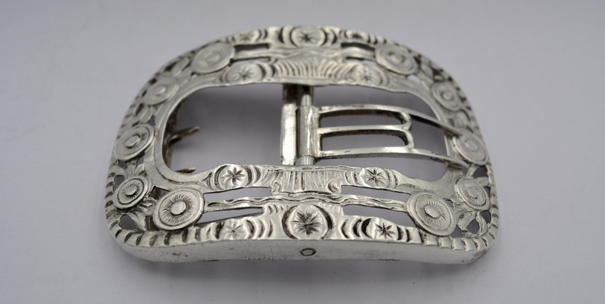 19th Century Silver Belt Buckle-photo-4